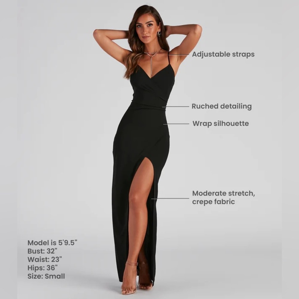 Windsor Sasha Formal High Slit Wrap Dress